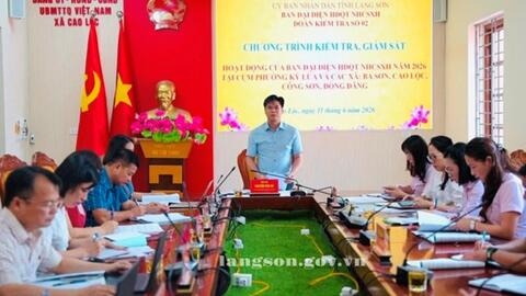 Đoàn kiểm tra số 02 của Ban đại diện Hội đồng quản trị Ngân hàng Chính sách xã hội (HĐQT NHCSXH) tỉnh làm việc tại cụm xã Cao Lộc
