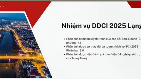 Lạng Sơn sẽ công bố kết quả chỉ số đánh giá năng lực cạnh tranh cấp sở, ban, ngành và địa phương (DDCI) năm 2025 trước ngày 31/12/2025