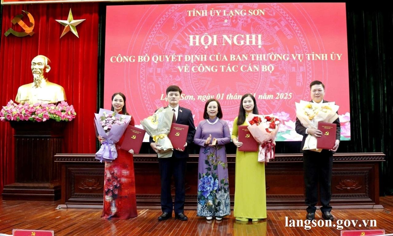 Công bố các quyết định của Ban Thường vụ Tỉnh ủy về công tác cán bộ