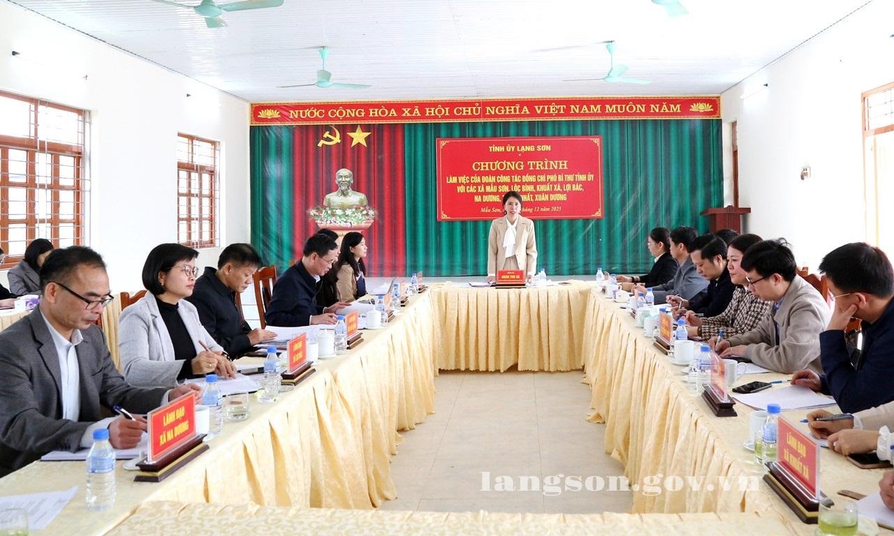 Đồng chí Đoàn Thu Hà, Phó Bí thư Tỉnh ủy, Chủ tịch Ủy ban MTTQ Việt Nam tỉnh khảo sát, kiểm tra tình hình thực hiện công tác xóa nhà tạm, nhà dột nát tại 7 xã