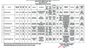 Danh sách ứng cử Đại biểu HĐND tỉnh