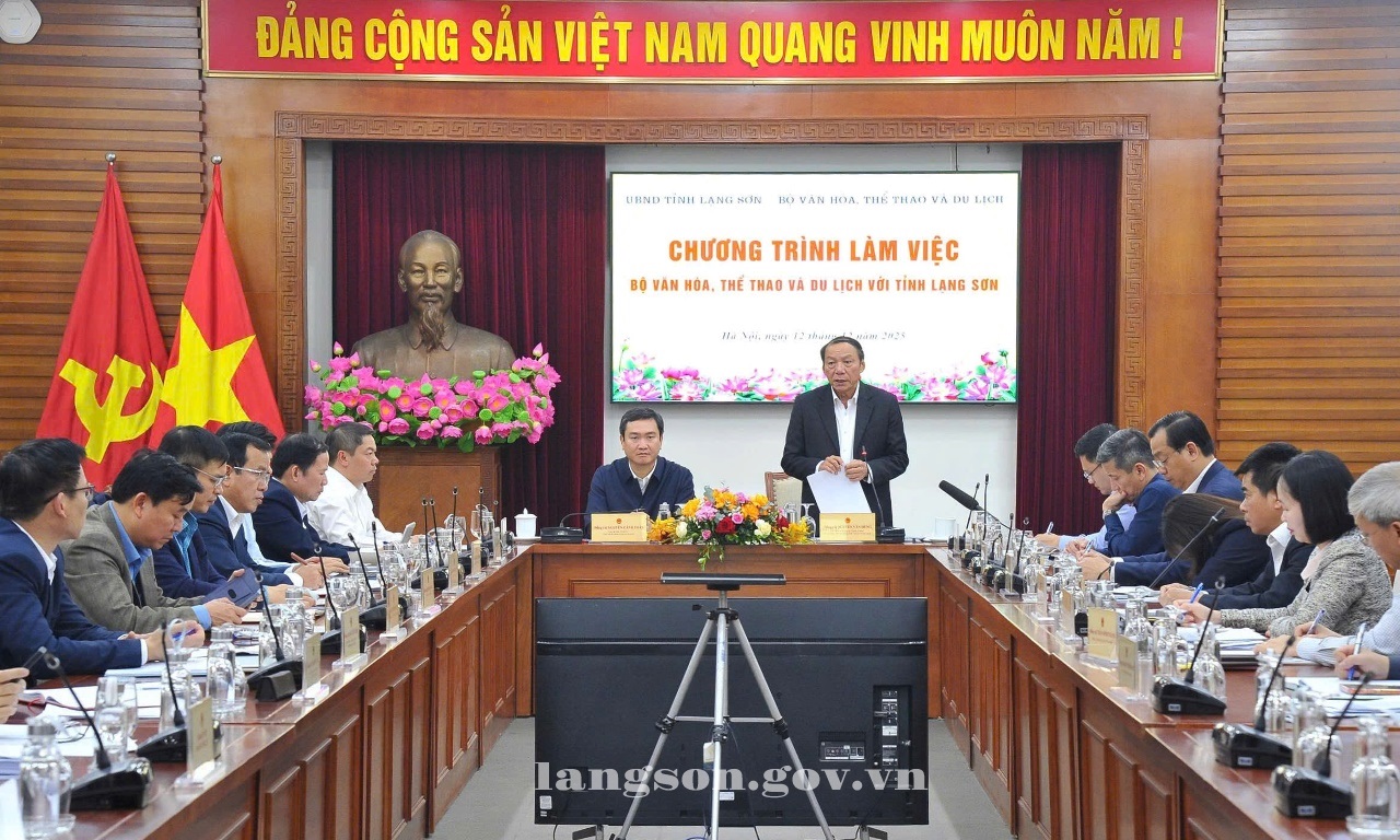 Đoàn công tác UBND tỉnh Lạng Sơn làm việc với Bộ Văn hóa, Thể thao và Du lịch